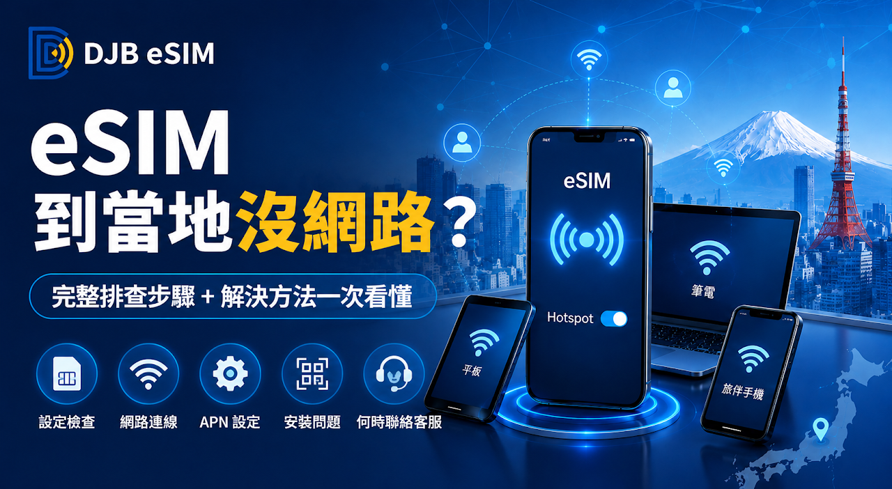 eSIM 到當地沒網路怎麼辦？安裝、啟用到無法上網排除教學